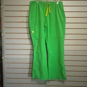 Spread Good Cheer Green Scrub Pants Womens 2X Elastic Waist Nurse Med Drawstring